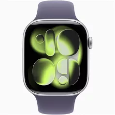   Apple Watch S11 GPS-es (46mm) ezüst alumínium tok, ködös lila M/L sportszíjas okosóra