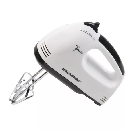 Hausberg HB-4112NG 250W-os fehér-fekete réz motorral, 7 sebességes kézimixer