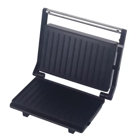 Hausberg HB-539IN 1300W fekete kontakt grill szendvicssütő, állítható termosztát, rozsdamentes ház