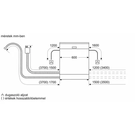 Bosch  SMS2HVI06E inox, programok száma:5, szabadonálló, 14 terítékes mosogatógép