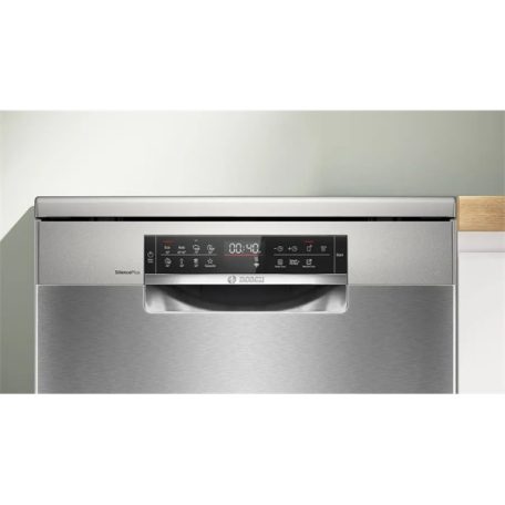 Bosch SMS8ECI02E inox, szabadonálló, programok száma:8, 14 terítékes mosogatógép