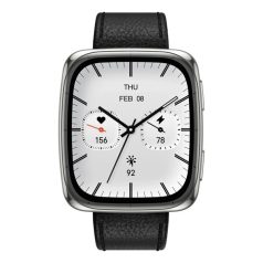   Amazfit Active 2 (Square) Black Leather Prérmium NFC fekete okosóra