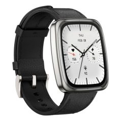  Amazfit Active 2 (Square) Black Leather Prérmium NFC fekete okosóra