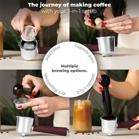 Berlinger Haus BH/9855 3in1 matt bordó espresso kávéfőző