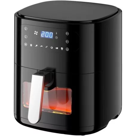 TOO AF-650-B-1500 W fekete 6 L forrólevegős sütő 