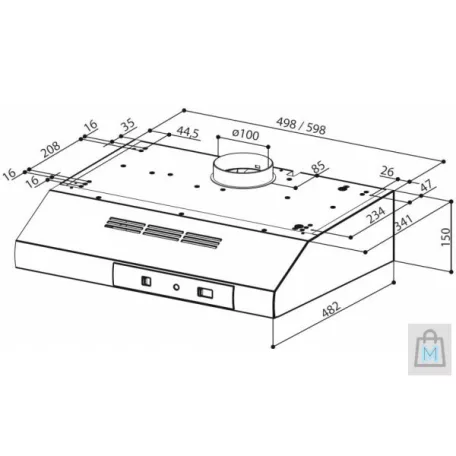 Faber741 Páraelszívó  beépíthető 50cm Inox