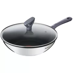TEFAL SERPENYŐ WOK + FEDŐ 28 CM DAILY COOK