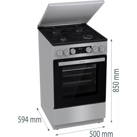Gorenje GK5C42SH-B Kombinált tűzhely Szürke fémt.