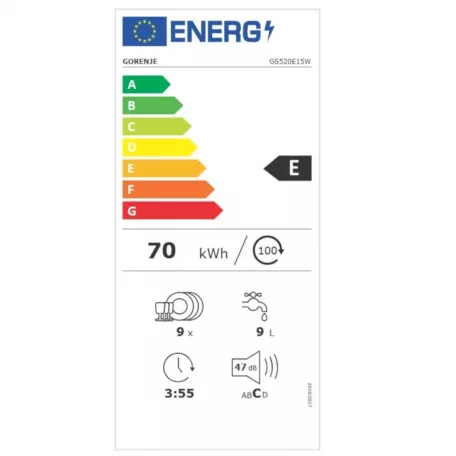Gorenje GS520E15W Keskeny mosogatógép Fehér