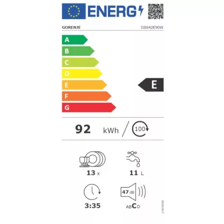 Gorenje GS642E90W Szabadonálló mosogatógép Fehér