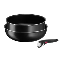   TEFAL SERPENYŐ SZETT INGENIO 6 EASY COOK N CLEAN BLACK 3 RÉSZES