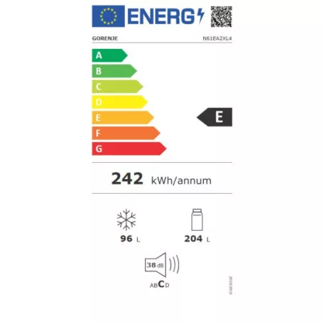 Gorenje Inox N61EA2XL4 Alulfagyasztós Hűtőszekrény 