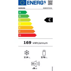   Samsung RB38C672CSA/EF grafit, alulfagyasztós, Hűtő:276L, Fagyasztó:114L, hűtőszekrény