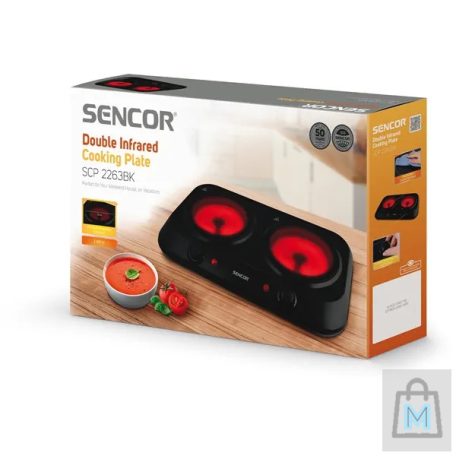 Sencor SCP2236BK Dupla kerámia főzőlap Fekete