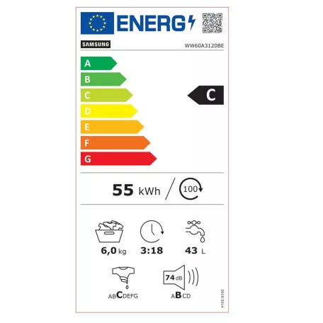 Samsung WW60A3120BE elöltöltős mosógép 